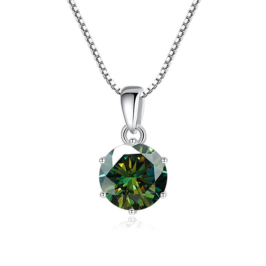 1Carat Genuine Moissanite Pendant Necklace for Women Top-Quality 925 Sterling Silver High End Jewelry Ideal for Weddings Parties
