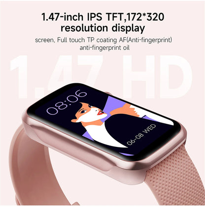 LIGE 1.47'' Smart Watch Women Men Smart Bracelet Heart Rate Step Count Sport Fitness Health Monitor Waterproof Smartwatch Ladies
