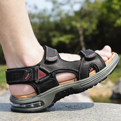 Men Sandals Classic Summer Youth Outdoor Leisure Light Open Toed Beach Shoes Soft Bottom Shock Absorbent Fashion Walking Sandals