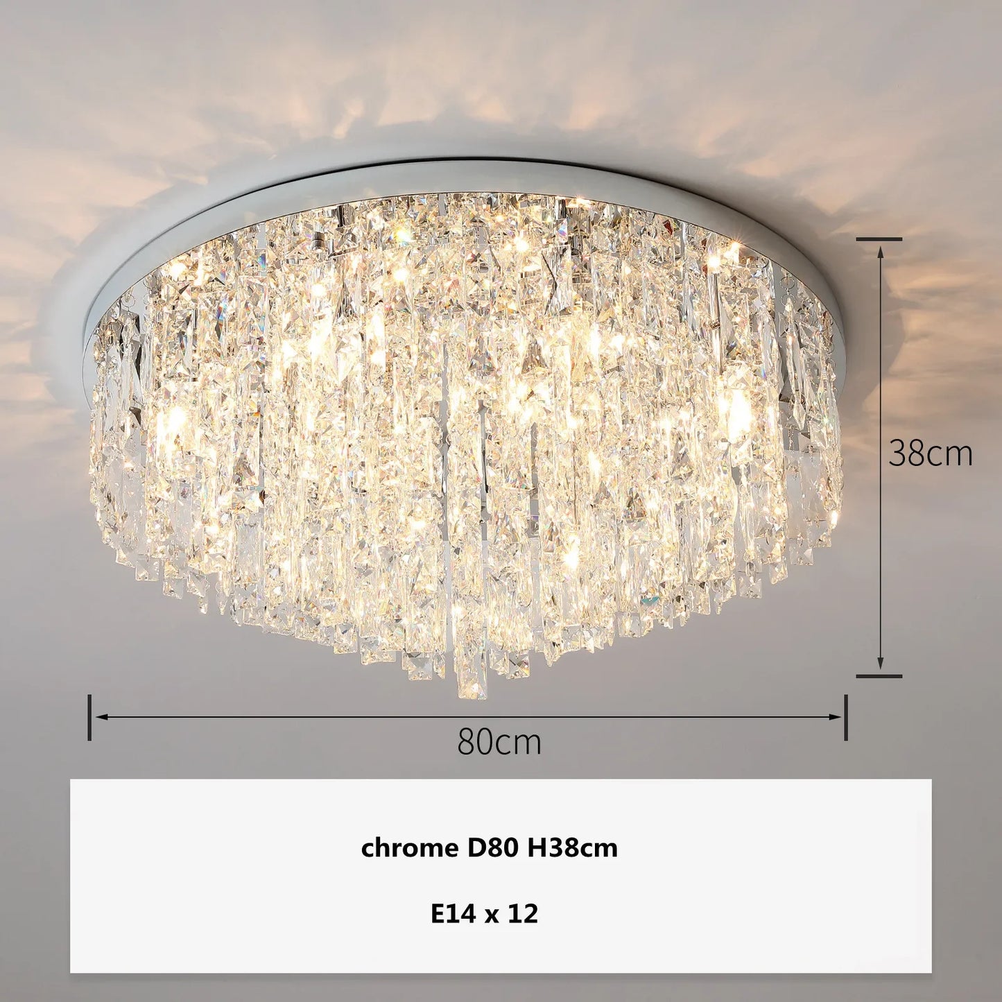 Modern Luxurious Crystal Ceiling Lamp Gold & Silver Color for Living Room Dining Room Bedroom - Elegant Lighting Fixture