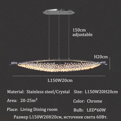 Luxury Crystal Chandeliers Pendant Light Led Chandelier Ceiling Lights Home Decor Items Dining Table Light Ceiling Hanging Lamp