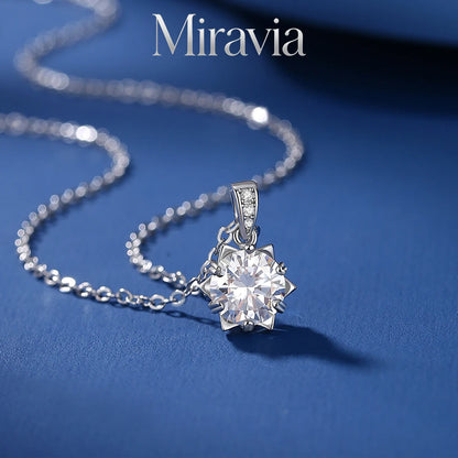 1-2CT Moissanite Pendant Necklace D Color VVS1 Lab Grown Diamond for Women Wedding Engagement 925 Sterling Silver Fine Jewelr