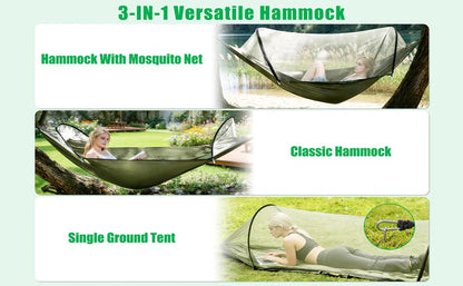 Fully Automatic Quick-Open Mosquito Net Hammock, Outdoor Single-Double Nylon Cloth Camping Support Rod, Mosquito Net, Hammock, Mosquito Repellent Hammock