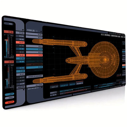 Spaceship Design XXL Gaming Mouse Pad, Non-slip Stitched Edge Desk Mat, Keyboard Mat, Computer Accessories for PC Gamers,100x50
