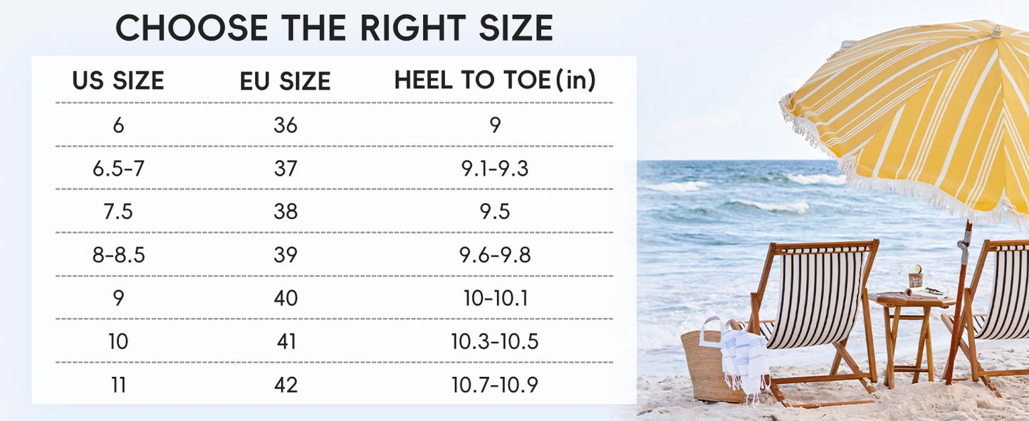 Shevalues Casual Women's Sandals With Arch Support Anti-slip Fashion New Slides Soft Sole Beach Slippers With Adjustable Buckle