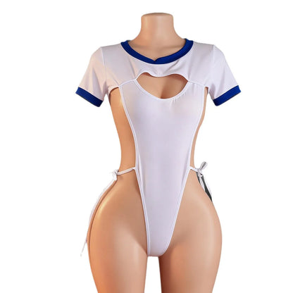 Women Sexy Lingerie Cute Bride Role Play Outfits Cosplay Wedding Dress Crotchless Bodysuit Erotic Babydoll Costume Sets