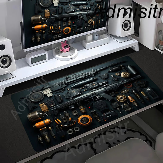 Large Computer Office Game Table Mats Firearms Speed Mouse Pad XXL Rubber Anti-slip Gaming Keyboard Mousepads Long Desk Pads