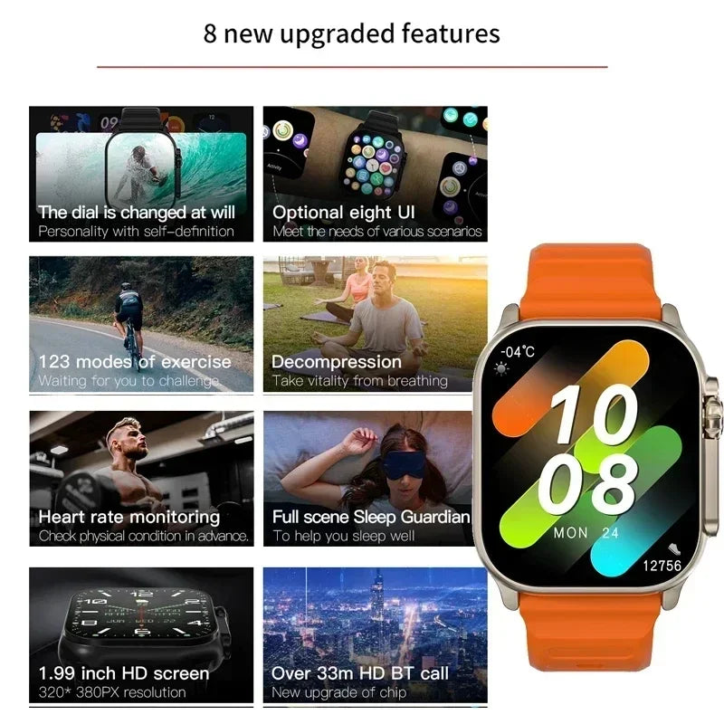 Wholesale Original T800 Ultra Smart Watch Men 49mm Series 8 AMOLED Screen NFC Compass Waterproof Watch IWO Ultra 9 Smartwatch