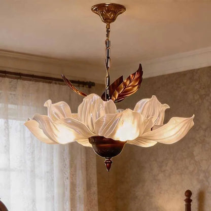  Flower Petal Pendant Light Medieval Style Chandelier Retro Tricolor Lights Interior Restaurant Living Room Bedroom Lighting