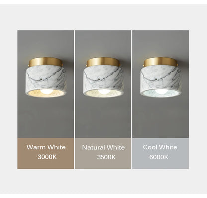 Nordic Marble Downlight Living Bedroom Room Decor Marble Ceiling Light Green White Stone Corridor Aisle Lamp