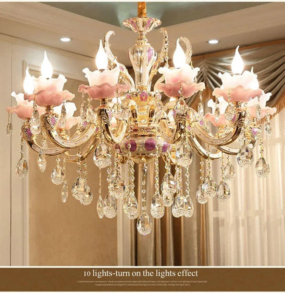 Zinc Alloy Crystal Chandelier Modern Living Room Decoration  Lighting European Restaurant Bedroom Candle  Lamps