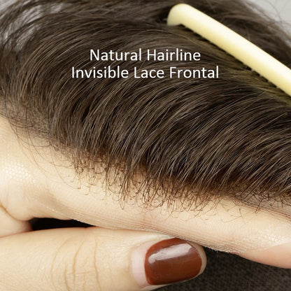 Swiss Lace Front Men Toupee Real Human Hair Wigs Lace PU Men's Capillary Prosthesis Durable Man Wig Natural Human System Toppers