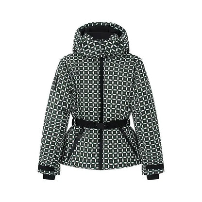 Faux Fur Patchwork Ski Jumpsuit Women Detachable Hoodie Long Sleeves Belts Zipper Warm Skiwear Female 2025 Winter Warm Rompers