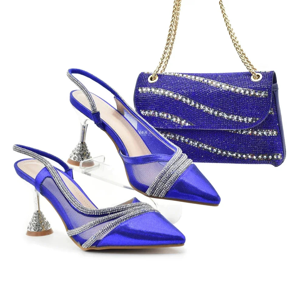 Fashion Party Italian Shoe Bag Set Ladies Shoe with Matching Bag Set 2024 Designer Shoes Women Luxury 2024 Nigerian Party Pumps