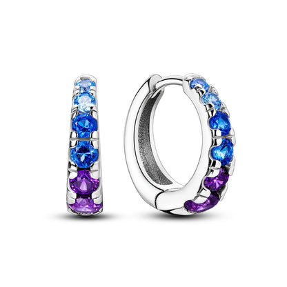 925 Sterling Silver Original Hoop Earring For Woman Luxury  Pendientes Wedding Jewelry Gift