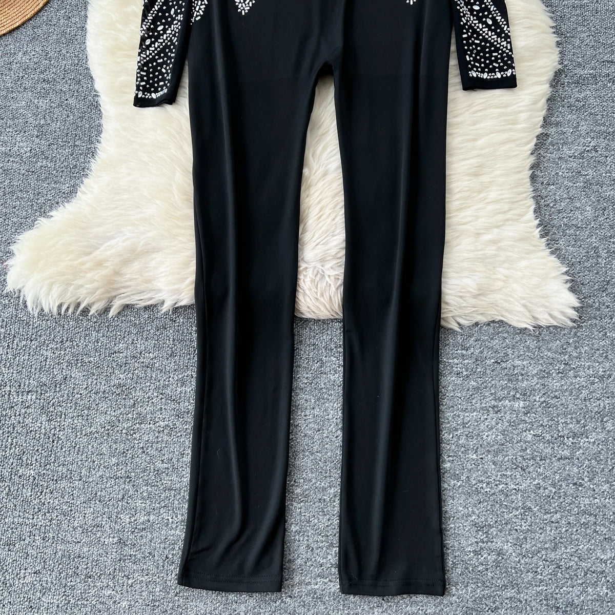 SINGREINY Sexy Senior Bodycon Jumpsuits Women Deep V-Neck Long Sleeves Zipper Diamonds Design Fashion Hotsweet Party Playsuits