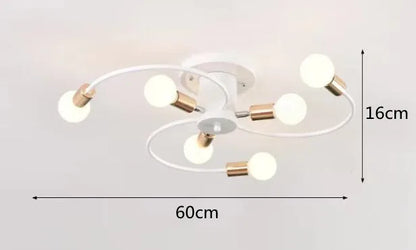 Minimalist Black/White/Gold Chandelier Simple Nordic Metal Chandelier Ceiling Lights for Living Room Bedroom Kitchen Bar Lustre