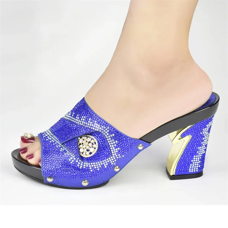 New African Shoes and Bag Set for Party Italian Italian Shoe and Bag Set for Party In Women Summer High Heeled Shoes for Women