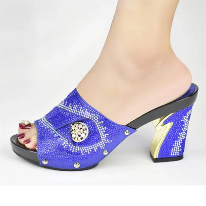 New African Shoes and Bag Set for Party Italian Italian Shoe and Bag Set for Party In Women Summer High Heeled Shoes for Women