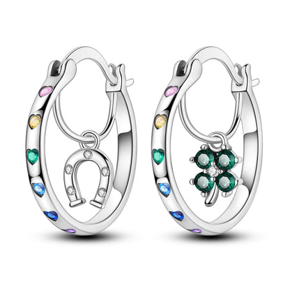 925 Sterling Silver Original Hoop Earring For Woman Luxury  Pendientes Wedding Jewelry Gift
