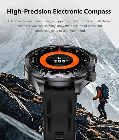 2026 new business men's smart watch 1000 mAh battery with compass altitude pressure IPX8 waterproof call sports health watch