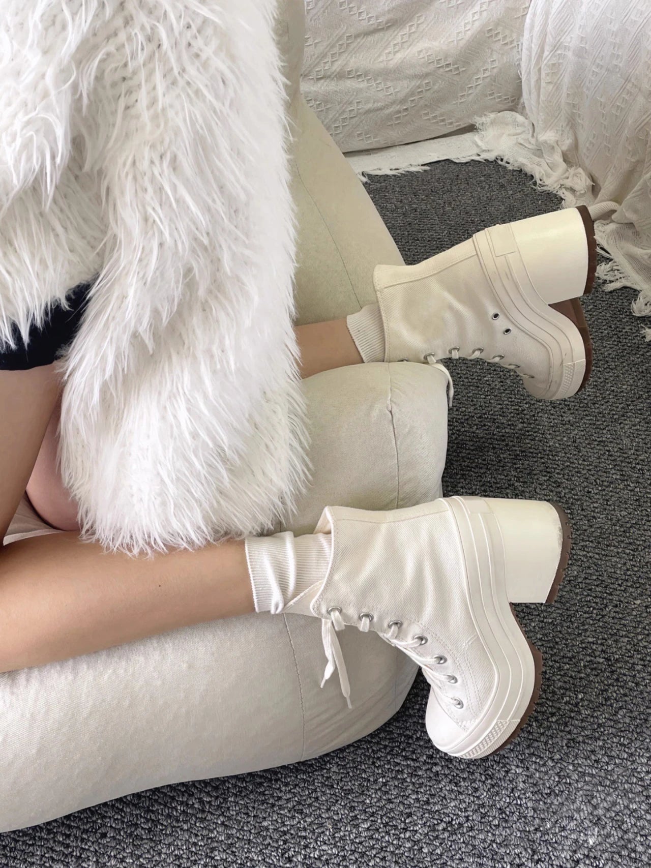 Women's High-heel Shoes Classic High Top Canvas Shoes Designer Platform Sneakers for Women Breathable Casual Shoes Zapatos Mujer