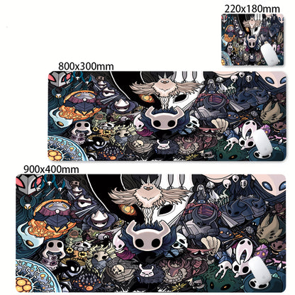 Gaming Mouse Pad Black And White Rubber Office Computer Mouse Mat Hollow Knight Anime Big Mousepad Gamers Desk Keyboard Mats