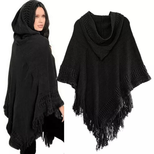 1 Piece of Women's Tassel Cape Tassel Cape Diagonal Striped Coat Bohemian Shawl Scarf
