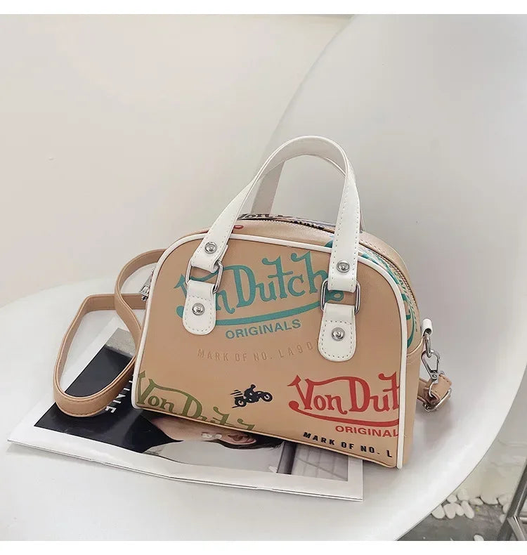 Women Bag Y2K Luxury Designer Handbag Shopping Crossbody Graffiti Purses PU Leather Shoulder Bags for Women