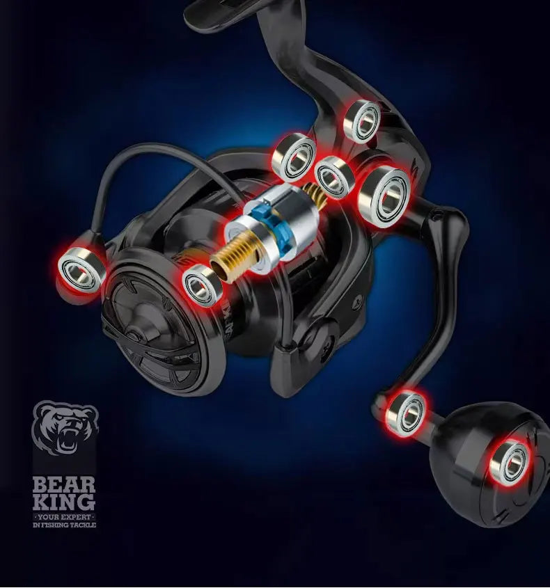 Spinning Fishing Reel 2000/3000/4000/5000/6000 High Drags Saltwater Stainless Metal Coils Series Left/Right Hand Spinning Wheel
