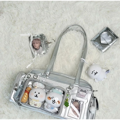 New Concert Ita Bags Y2k Cute Jk Girl Shoulder Bags Badge Display Transparent Crossbody Bag Stylish Large-capacity Commuter Bags