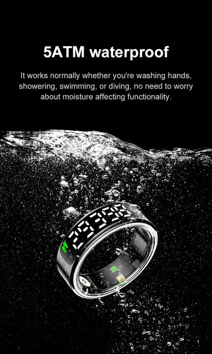 2026 New SR08 Smart Ring Men Women LED Display Screen Heart Rate Blood Oxygen Monitoring 5ATM Waterproof Multi Sports Modes Gift