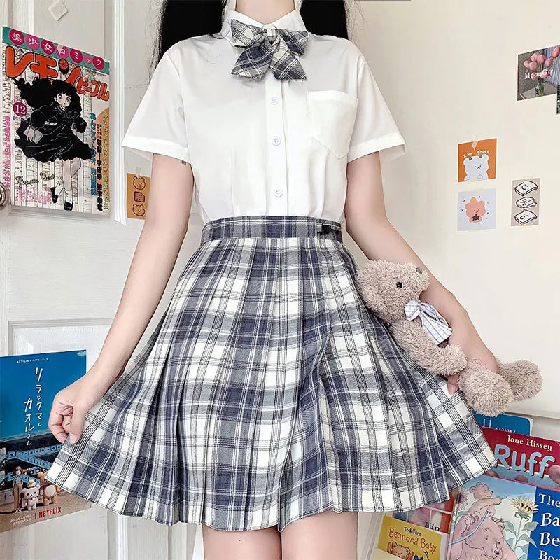 Japanese Bow Tie Skirt Set Student Pleated Skirt Jk Uniform Korean School Sexy Girl Preppy Style Seifuku Japanese School Uniform