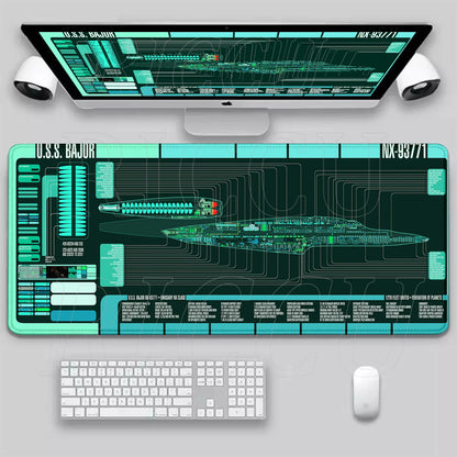 XXL HD print Game Mouse Pad Star Trek Office PC Accessories Keyboard Starship Blueprint Gamer Computer Cabinet Desk Mat carpet