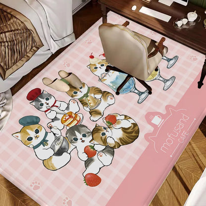 Funny Cat M-Mofusand  Floor Mat Bathroom Mat Kids Room Bedroom Decoration Anti-Slip Doormat Living Room Bedside Area Rugs