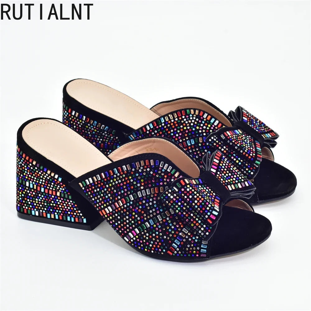 2026 Italian Elegant Women Party Pumps Decorated with Rhinestone Plus Size Women Shoes 43 High Heels Women Pumps Platform Heels