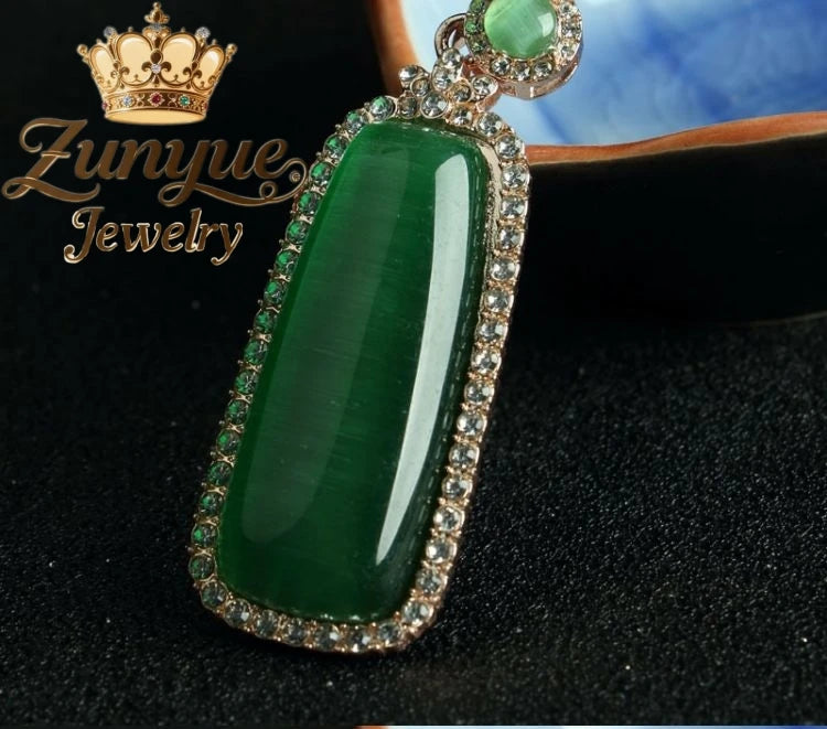 Natural Colorful Cat's Eye Stone Pendant Necklace Elegant Fashion Daily Wear Luxury Quality Fine Jewelry For Women Unisex Gift