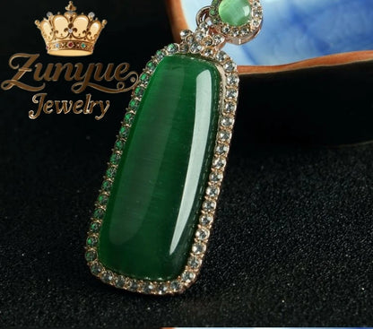 Natural Colorful Cat's Eye Stone Pendant Necklace Elegant Fashion Daily Wear Luxury Quality Fine Jewelry For Women Unisex Gift