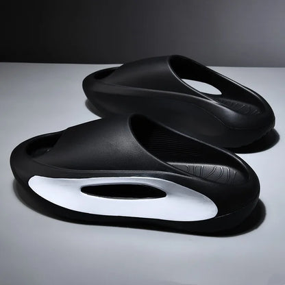 Kidmi Fashion Men Slippers Thick Sole Arch Support Slides Summer Outdoor Beach Slippers Men's Sneaker Casual Home Soft Slippers