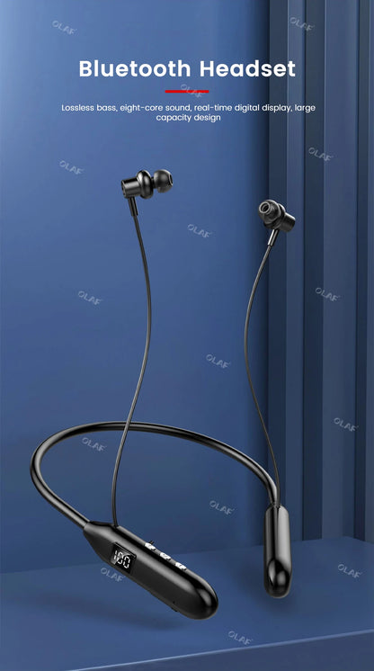 Sy8 Wireless Earphones Bluetooth 5.3 Neckband Headphones LED Super Power Waterproof Sport Magnetic Headset Handfree with Mic