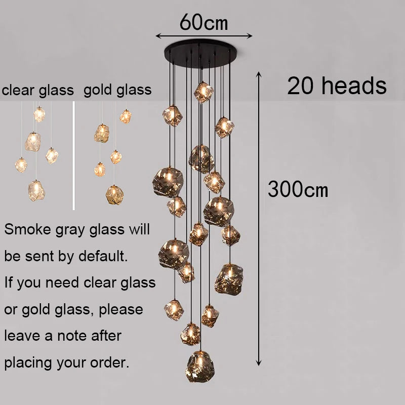 Modern Stair chandelier Pendant lights indoor lighting Ceiling lamp hanging light led Chandeliers for living room indoor lightin