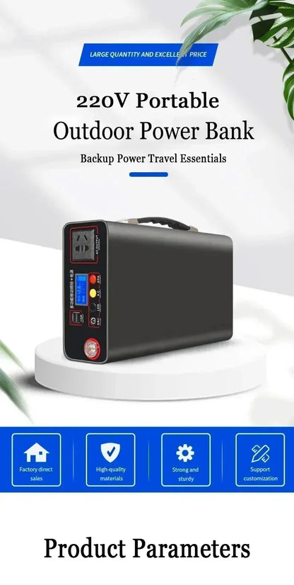 300W 220V 90000mAh Portable Power Station  Solar Generator Outdoor Camping Emergency Mobile Power Bank LiFePO4 Backup Battery