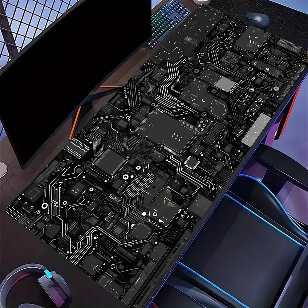 1pc Large Circuit Board Design Gaming Mouse Pad Non-Slip Cool Desk Mat HD Pads for Office PC Decorations for Home Gamer Playmat