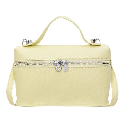 Fashionable Light Luxury Solid Color Box Bag Litchi Pattern Portable Carrying Crossbody Bag Daily Commuting Versatile Square Bag