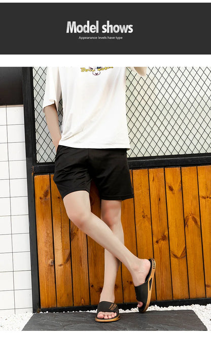 Men's Letter Print Slide Sandals Color Block Thick Sole Sport Slippers 2026