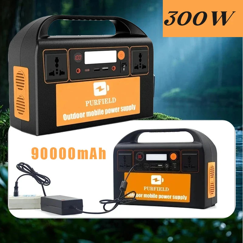 150W/300W Portable Power Station Solar Generator 42Ah-90Ah Power Station Emergency Power Bank for Home Camping