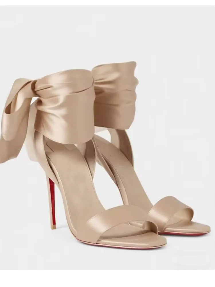 European and American Summer New Ankle Strap Women's Slim High-heeled Sandals Fashionable and Sexy Party Wedding Sandals