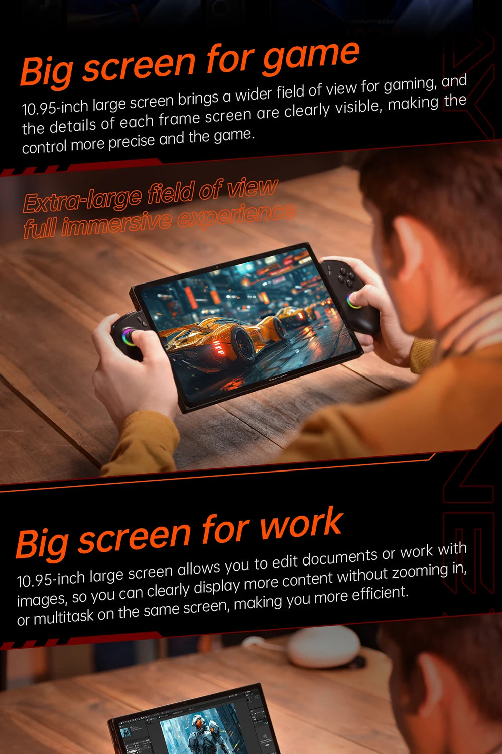 Onexplayer X1 pro 3-in-1 Mini Laptop A1470-32G+2TB Windows 11 10.95'' Gaming Laptop AI Camera 120hz HDMI Handheld GamePad Tablet