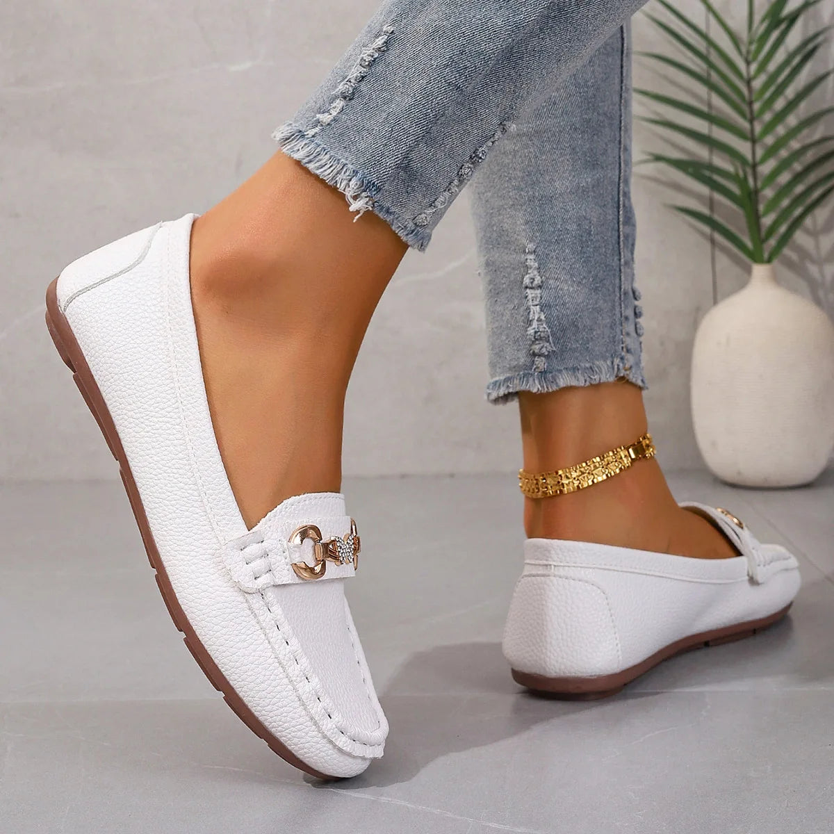 New Women's Casual Slip on Mary Jane Shoes Spring Autumn Fashion Round Toe Solid Soft Sole Flat Loafers Zapatos De Mujer luxury