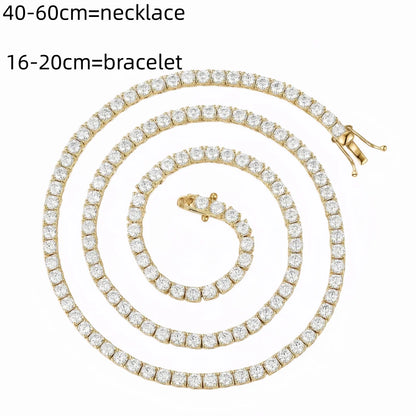 100% D VVS1 Moissanite Tennis Necklace 925 Sterling Silver Necklaces Shining for Women Man Wedding Jewelry Gift Fast Shipping